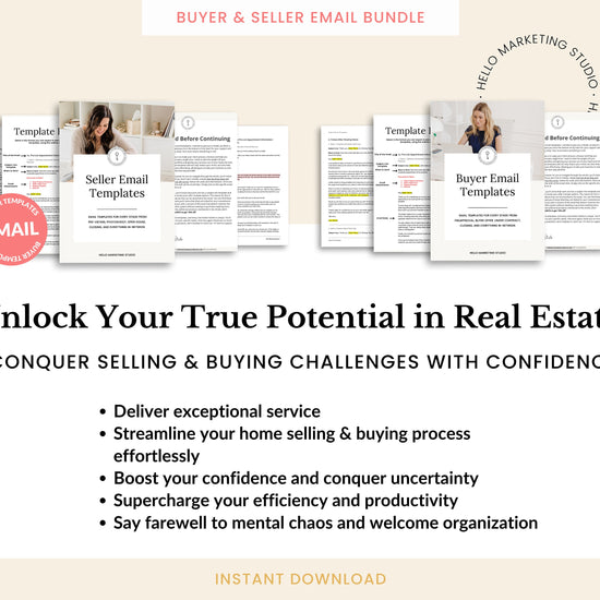 21 Seller & 17 Buyer Email Templates | Real Estate Agents | Buyer Agent System | Email Templates | Real Estate Email System | Buy and Sell