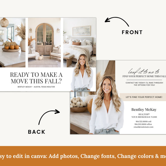 Real Estate Fall Postcard | Pumpkin Spice Real Estate | Real Estate Marketing | Fall Newsletter | Autumn Mailer | Fall Farming Card | Canva
