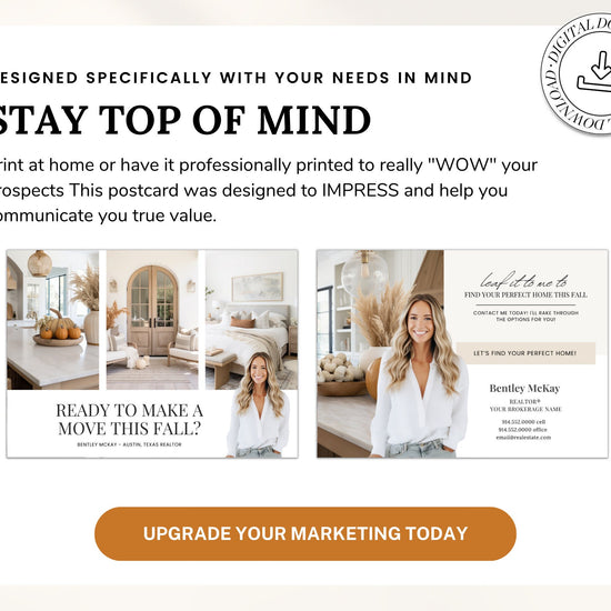 Real Estate Fall Postcard | Pumpkin Spice Real Estate | Real Estate Marketing | Fall Newsletter | Autumn Mailer | Fall Farming Card | Canva