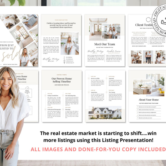 Real Estate Listing Presentation | Real Estate Marketing | Home Seller Guide | Listing Packet | CMA Packet | Prelisting Packet Canva | Buyer