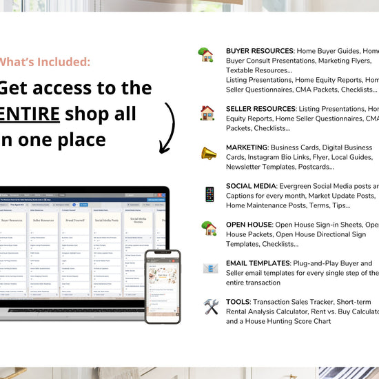 The Entire Shop Bundle | Real Estate Marketing | Seller Guide | Buyer Guide | Real Estate Flyers | Real Estate Instagram Social Media Posts