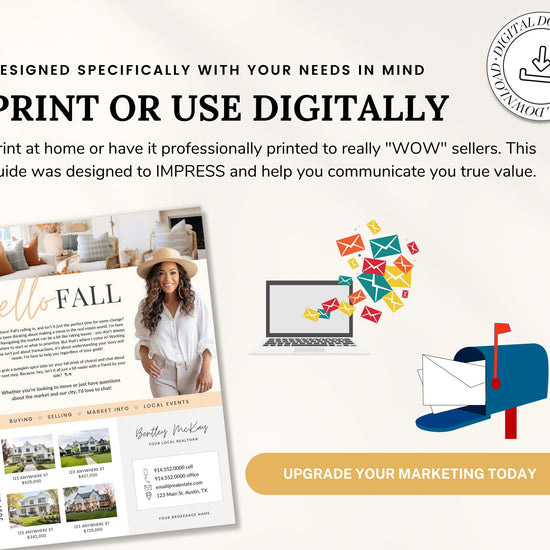 Fall Real Estate Flyer | Real Estate Marketing | Canva Template | Real Estate Template | Autumn | Real Estate Post | Pumpkin Spice | Card