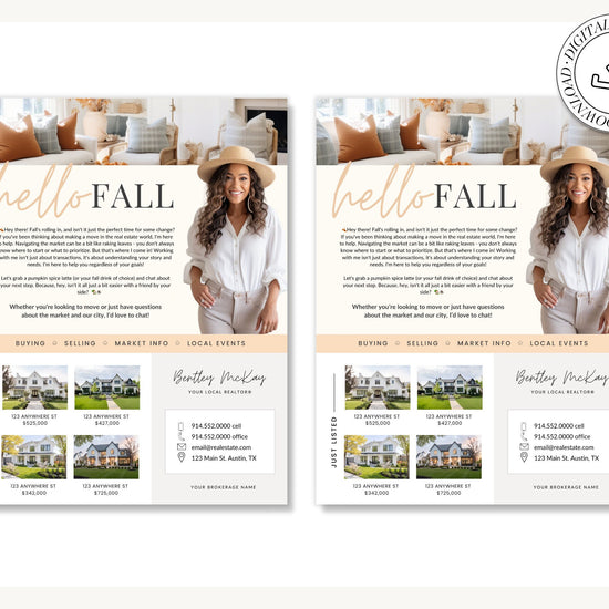 Fall Real Estate Flyer | Real Estate Marketing | Canva Template | Real Estate Template | Autumn | Real Estate Post | Pumpkin Spice | Card