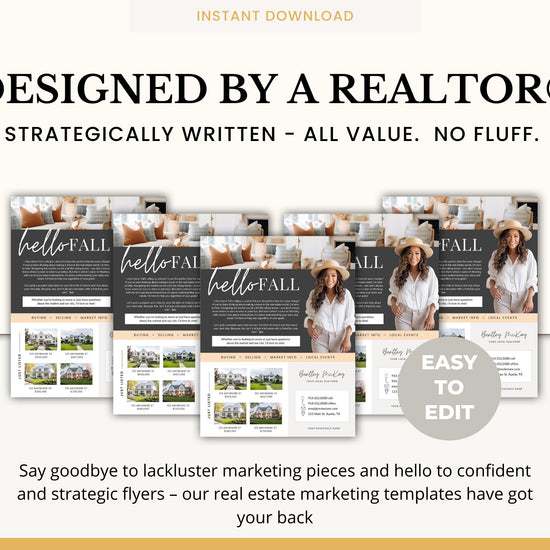 Fall Real Estate Flyer | Real Estate Marketing | Canva Template | Real Estate Template | Autumn | Real Estate Post | Pumpkin Spice | Card