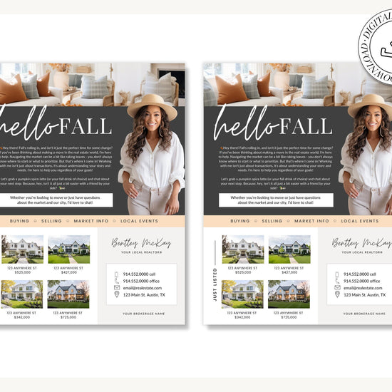 Fall Real Estate Flyer | Real Estate Marketing | Canva Template | Real Estate Template | Autumn | Real Estate Post | Pumpkin Spice | Card