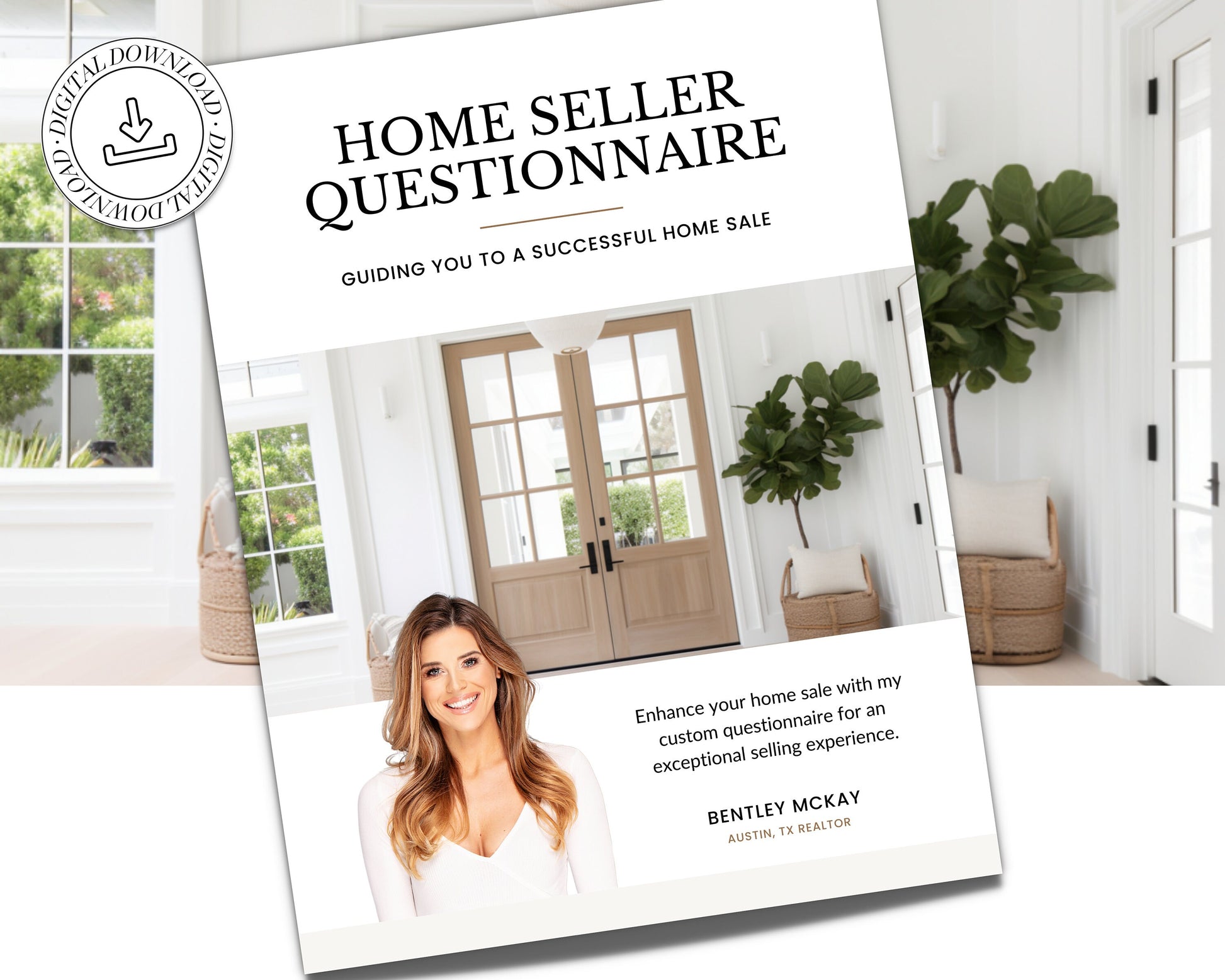 Home Seller Questionnaire for Real Estate Agents | Realtor Marketing Material | Canva Template | Seller Guide | Client Home Guide | Seller