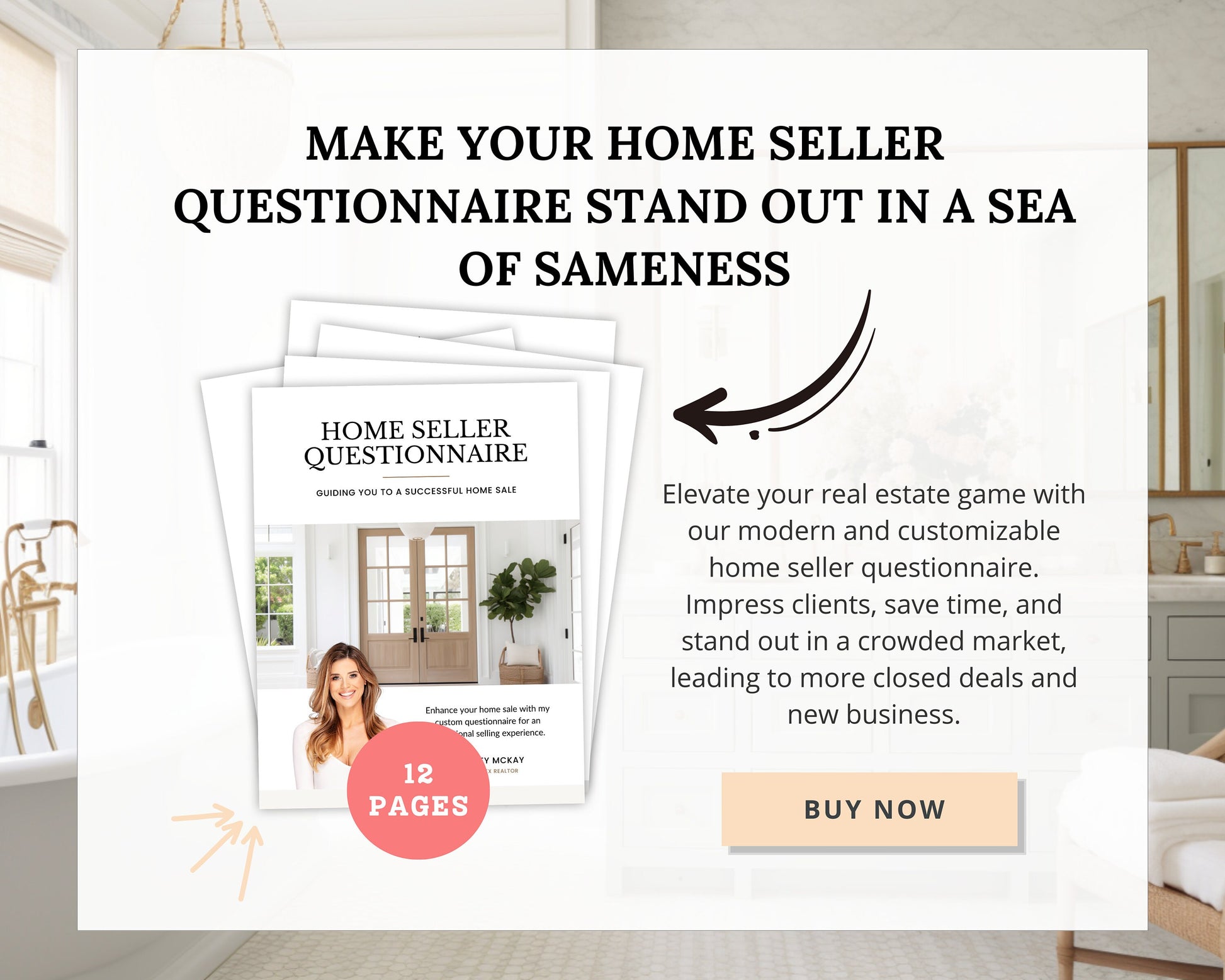 Home Seller Questionnaire for Real Estate Agents | Realtor Marketing Material | Canva Template | Seller Guide | Client Home Guide | Seller