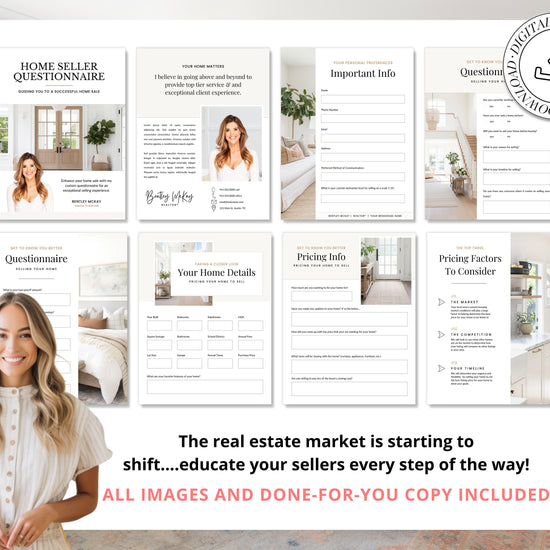 Home Seller Questionnaire for Real Estate Agents | Realtor Marketing Material | Canva Template | Seller Guide | Client Home Guide | Seller