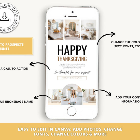 Fall Digital Textable Card for Real Estate| Textable Pumpkin Spice | Fall Real Estate Marketing | Autumn | Canva Real Estate Marketing
