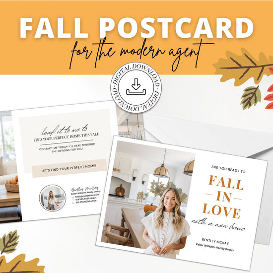Real Estate Fall Postcard | Pumpkin Spice Real Estate | Real Estate Marketing | Fall Newsletter | Autumn Mailer | Fall Farming Card | Canva