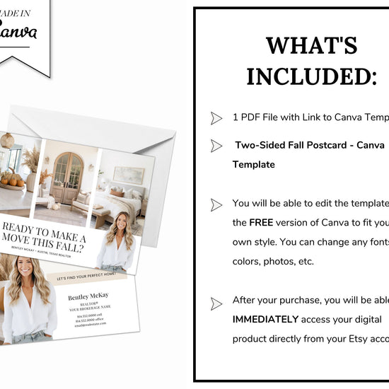 Real Estate Fall Postcard | Pumpkin Spice Real Estate | Real Estate Marketing | Fall Newsletter | Autumn Mailer | Fall Farming Card | Canva