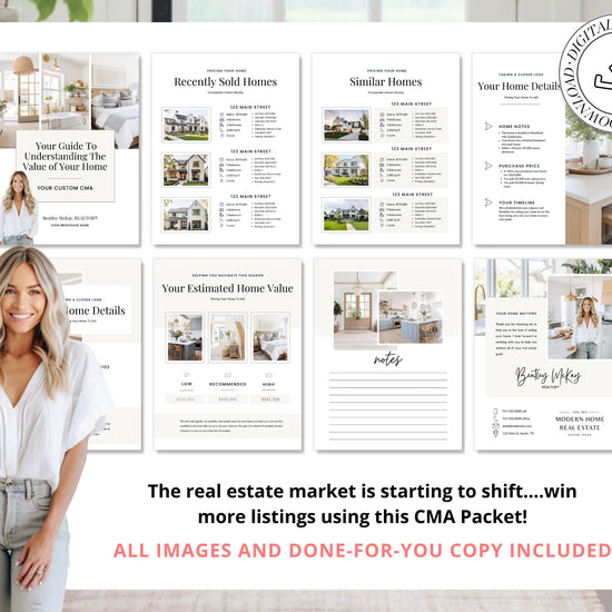 Home Equity Report | CMA Packet Clients | Comparative Market Analysis | Listing Presentation | Seller Guide Real Estate Prospecting | Canva