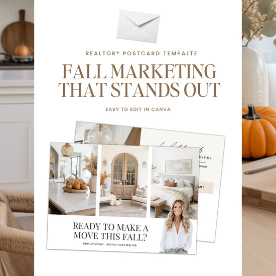 Real Estate Fall Postcard | Pumpkin Spice Real Estate | Real Estate Marketing | Fall Newsletter | Autumn Mailer | Fall Farming Card | Canva