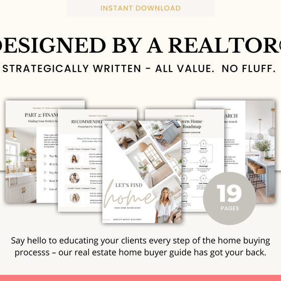 Real Estate Home Buyer Guide | Buyer Packet | Real Estate Marketing | Real Estate Canva Template | Buyer Roadmap | 17 Editable Pages -Vol 1