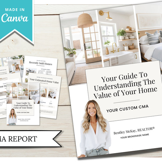 Home Equity Report | CMA Packet Clients | Comparative Market Analysis | Listing Presentation | Seller Guide Real Estate Prospecting | Canva