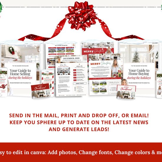 Christmas Real Estate Bundle | Real Estate Marketing Canva Templates | Real Estate Social Media Posts | Winter Holiday Real Estate | Holiday