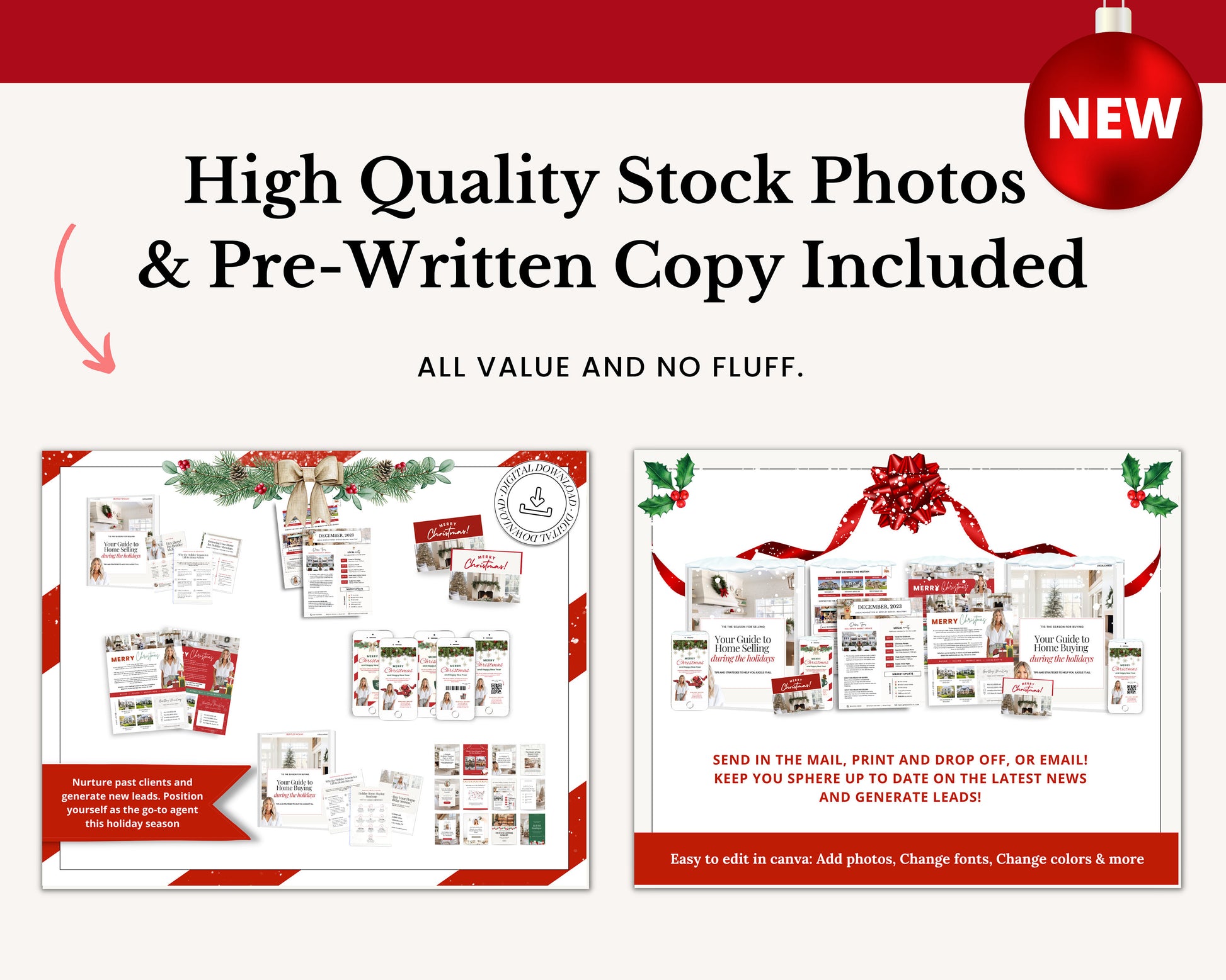 Christmas Real Estate Bundle | Real Estate Marketing Canva Templates | Real Estate Social Media Posts | Winter Holiday Real Estate | Holiday