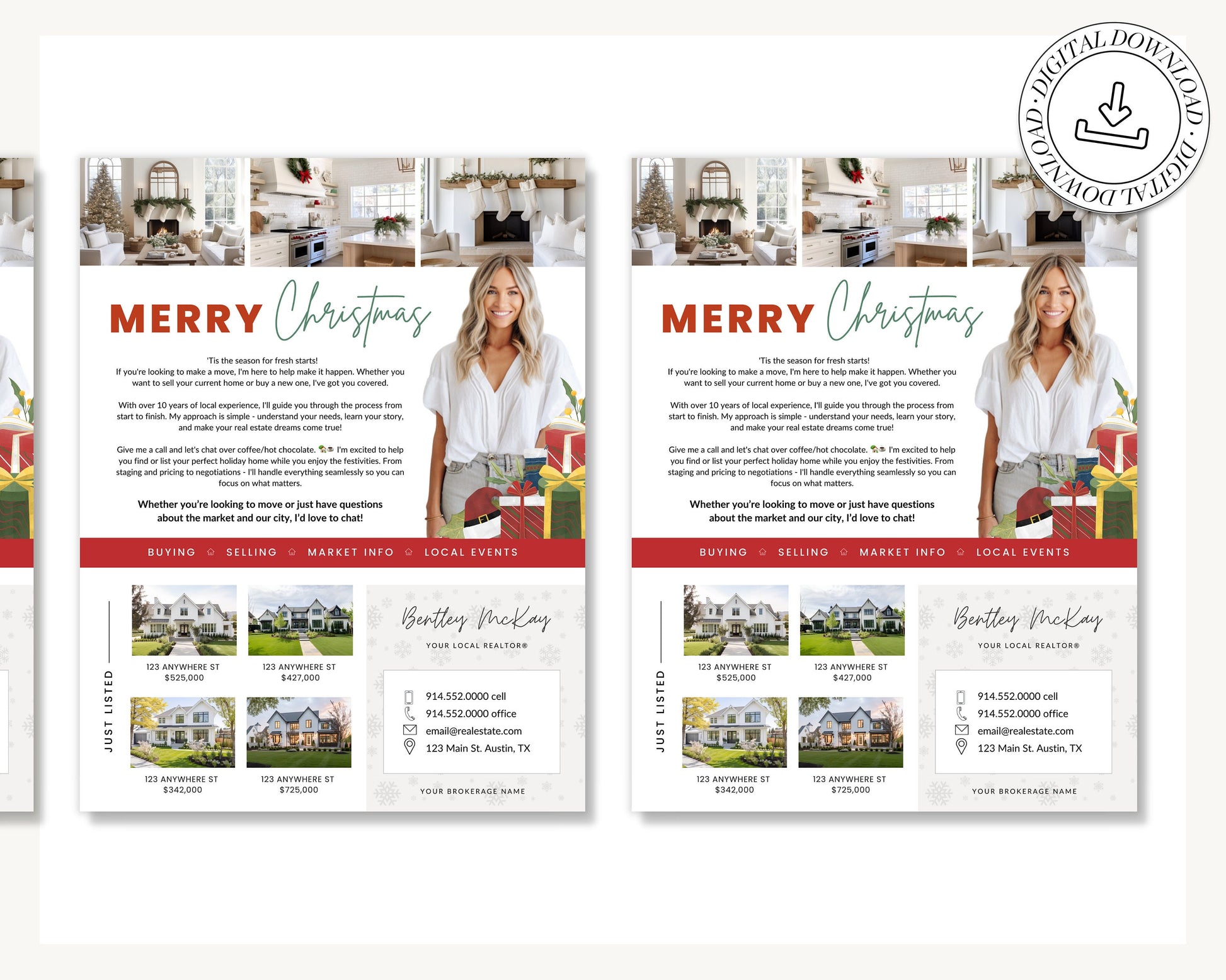 Christmas Real Estate Flyer | Real Estate Marketing | Canva Template | Real Estate Template | Winter | Real Estate Post | Lead Generation