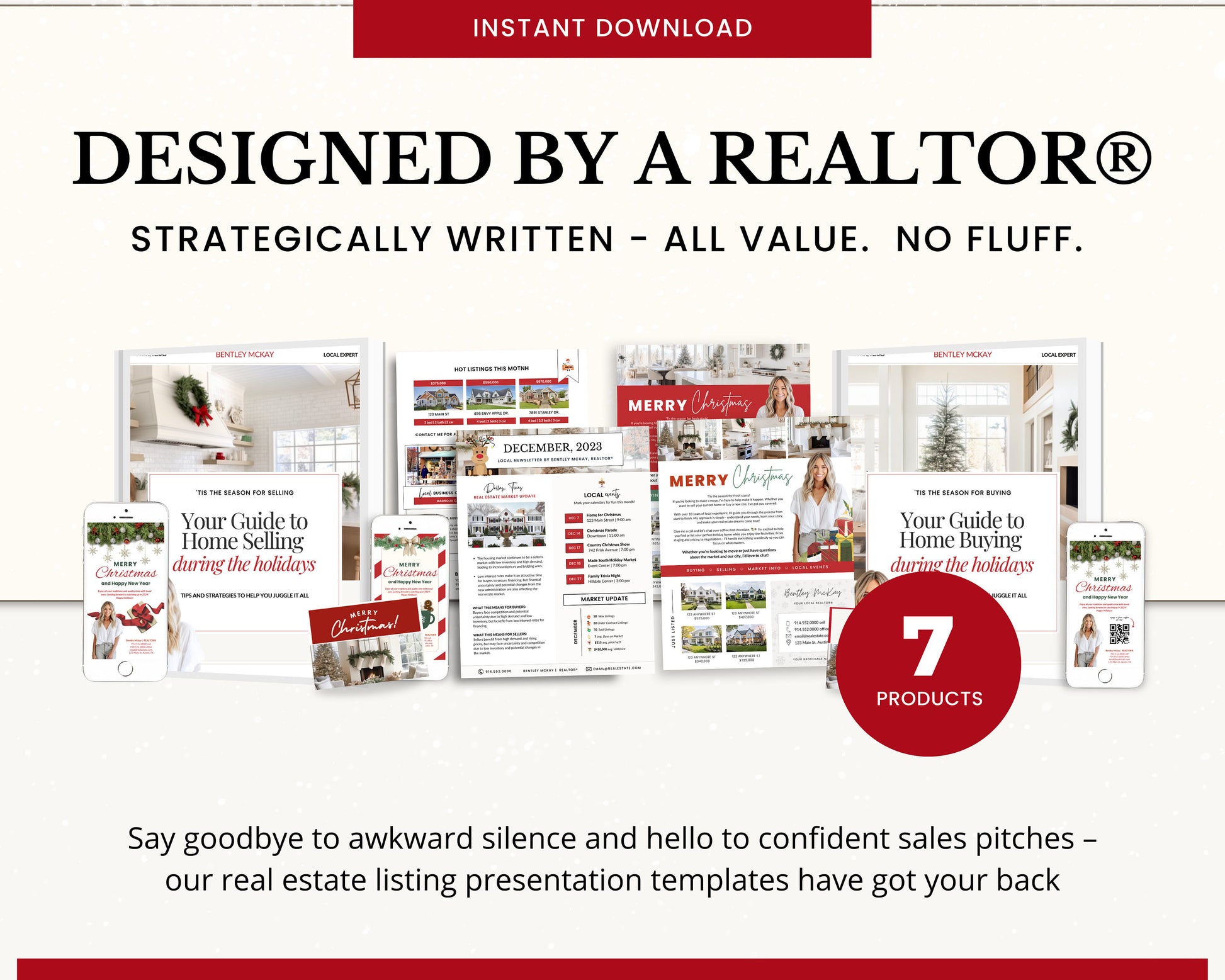 Christmas Real Estate Bundle | Real Estate Marketing Canva Templates | Real Estate Social Media Posts | Winter Holiday Real Estate | Holiday