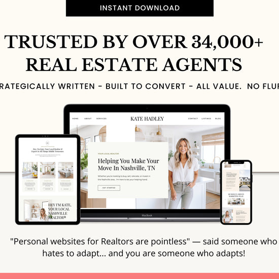 Real Estate Showit Website | Real Estate Agent Website Template | Showit Website Template | Website for Real Estate Marketing | Real Estate