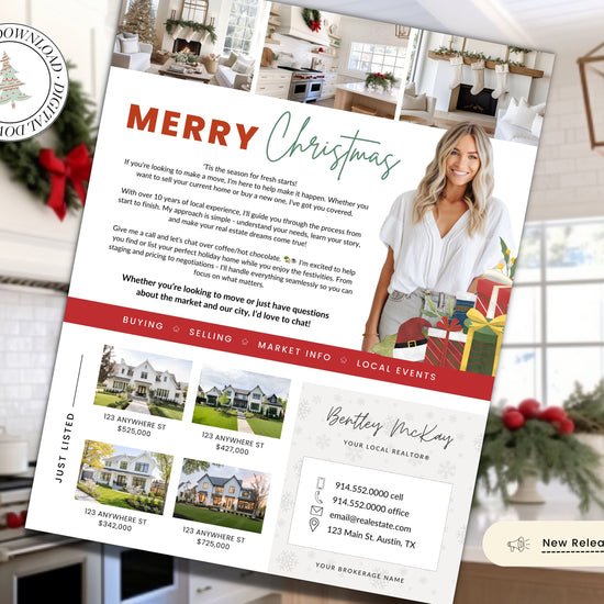 Christmas Real Estate Flyer | Real Estate Marketing | Canva Template | Real Estate Template | Winter | Real Estate Post | Lead Generation