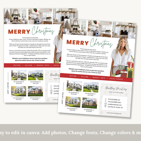 Christmas Real Estate Flyer | Real Estate Marketing | Canva Template | Real Estate Template | Winter | Real Estate Post | Lead Generation