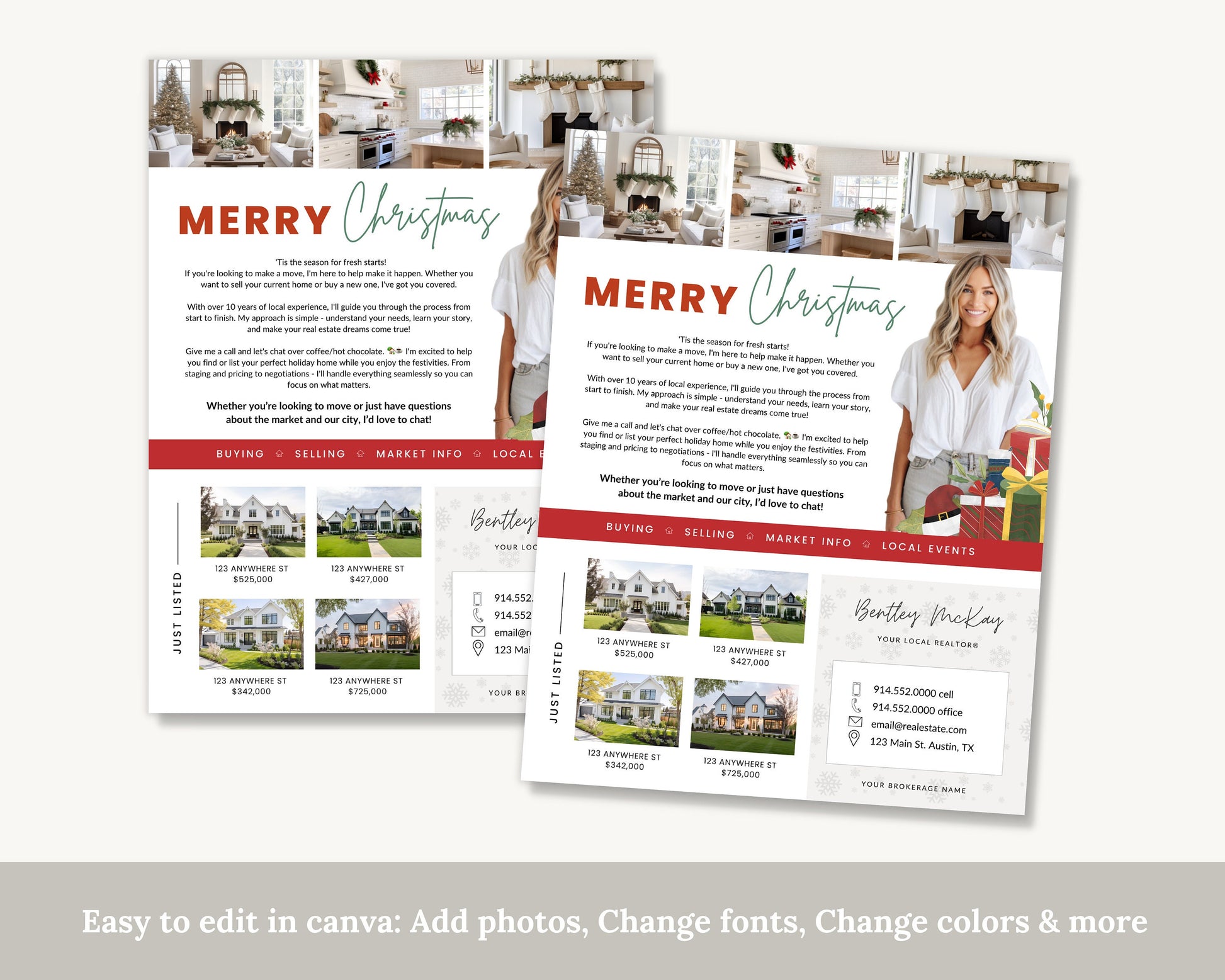 Christmas Real Estate Flyer | Real Estate Marketing | Canva Template | Real Estate Template | Winter | Real Estate Post | Lead Generation
