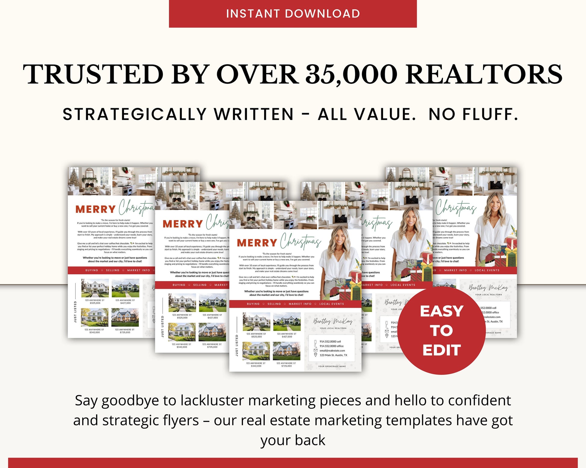 Christmas Real Estate Flyer | Real Estate Marketing | Canva Template | Real Estate Template | Winter | Real Estate Post | Lead Generation