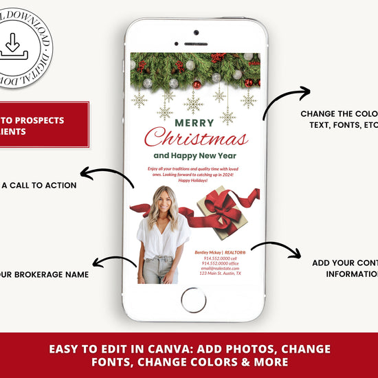 Christmas Real Estate Textable Card